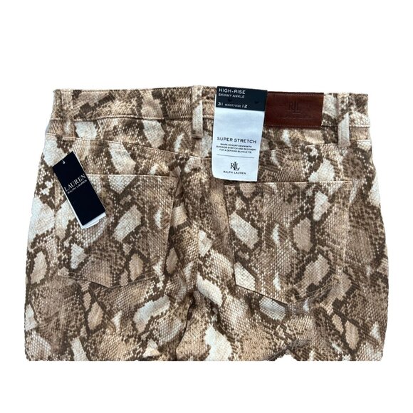 LAUREN Ralph Lauren High Rise Skinny Ankle Snake Print Jeans ( 6 ) - Picture 6 of 6